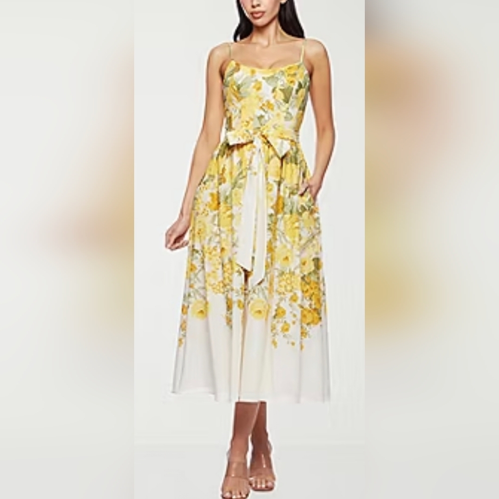 Floral Yellow and White Maxi Dress